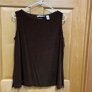 French Laundry brown boat neck sleeveless top XL